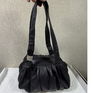 Renato Angi Women’s Black Soft Genuine Leather Shoulder Bag Purse Italy Made